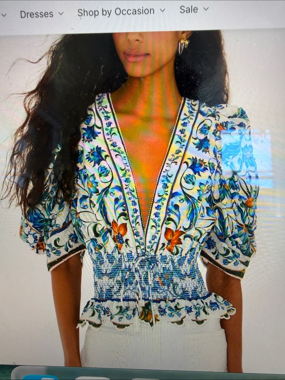 FARM Rio Flora Tile Off-White Blouse - Picture 6 of 6